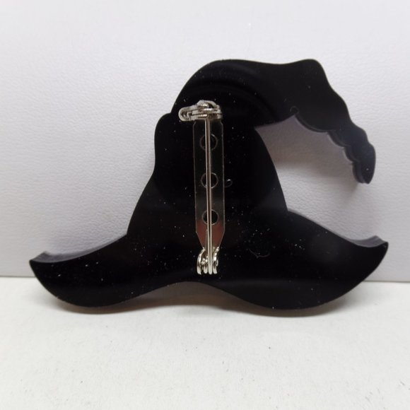 Fabulous Purple Acrylic Witch Hat Brooch - Picture 3 of 3